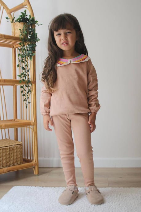 Kız Çocuk Örgü Yaka Kaşkorse Takım