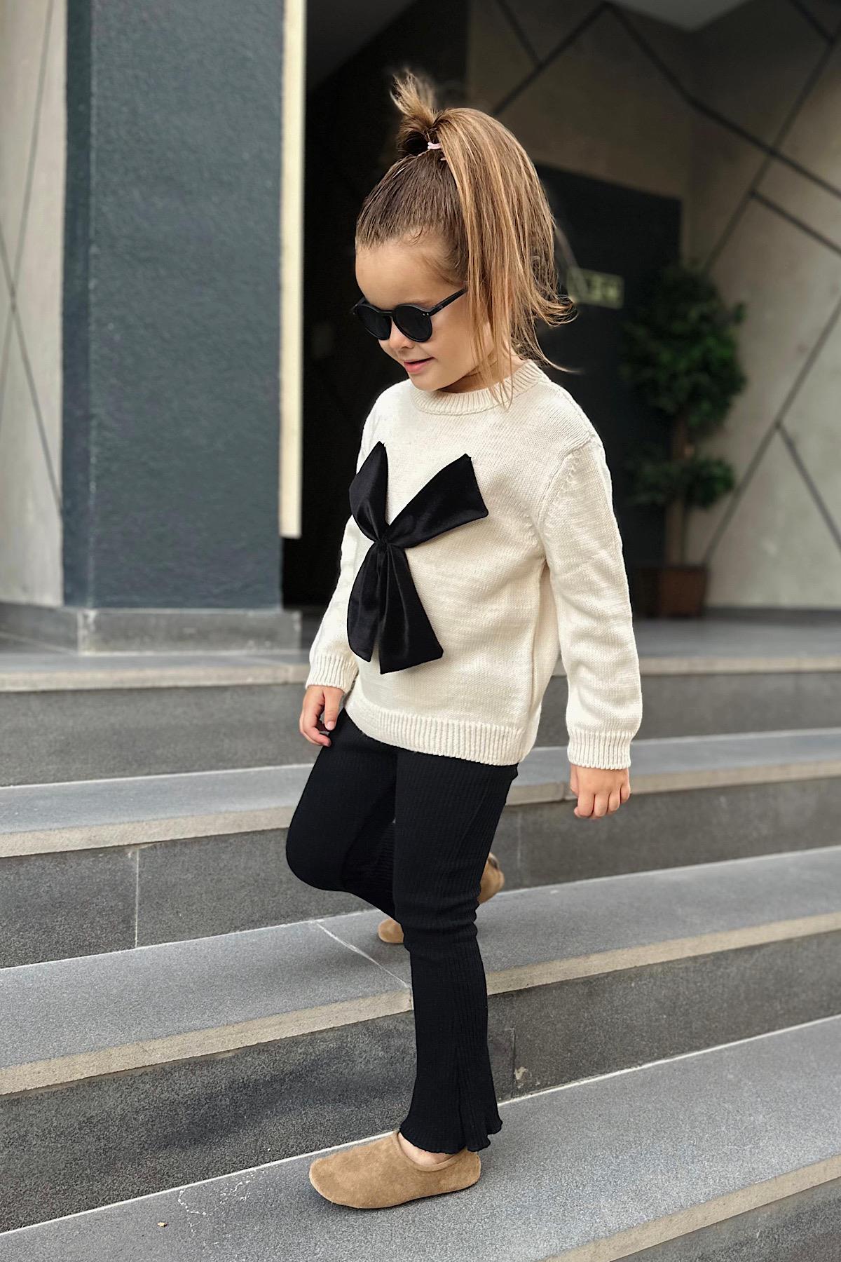 Kız Çocuk Fiyonk Kazak Taytlı Takım