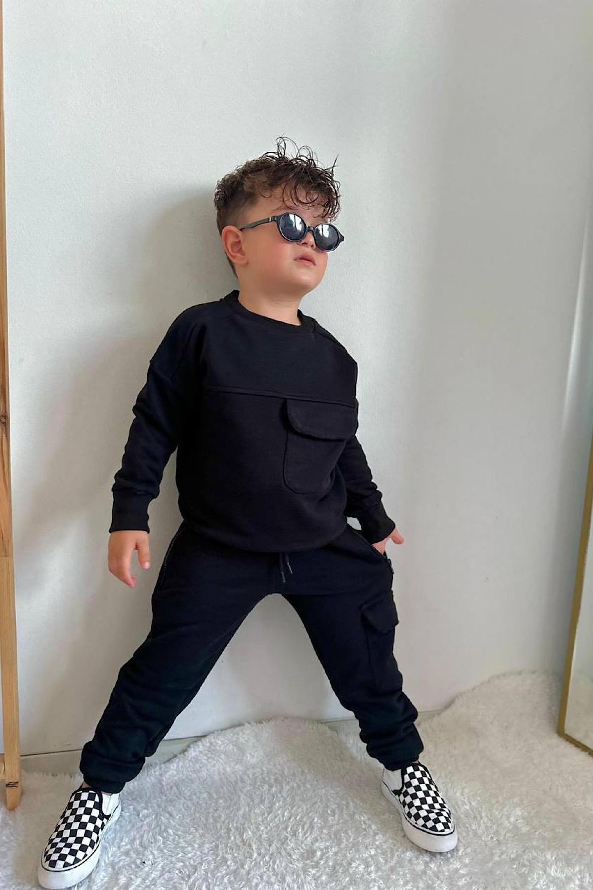 Erkek Çocuk Şardonlu Sweatshirt Takım