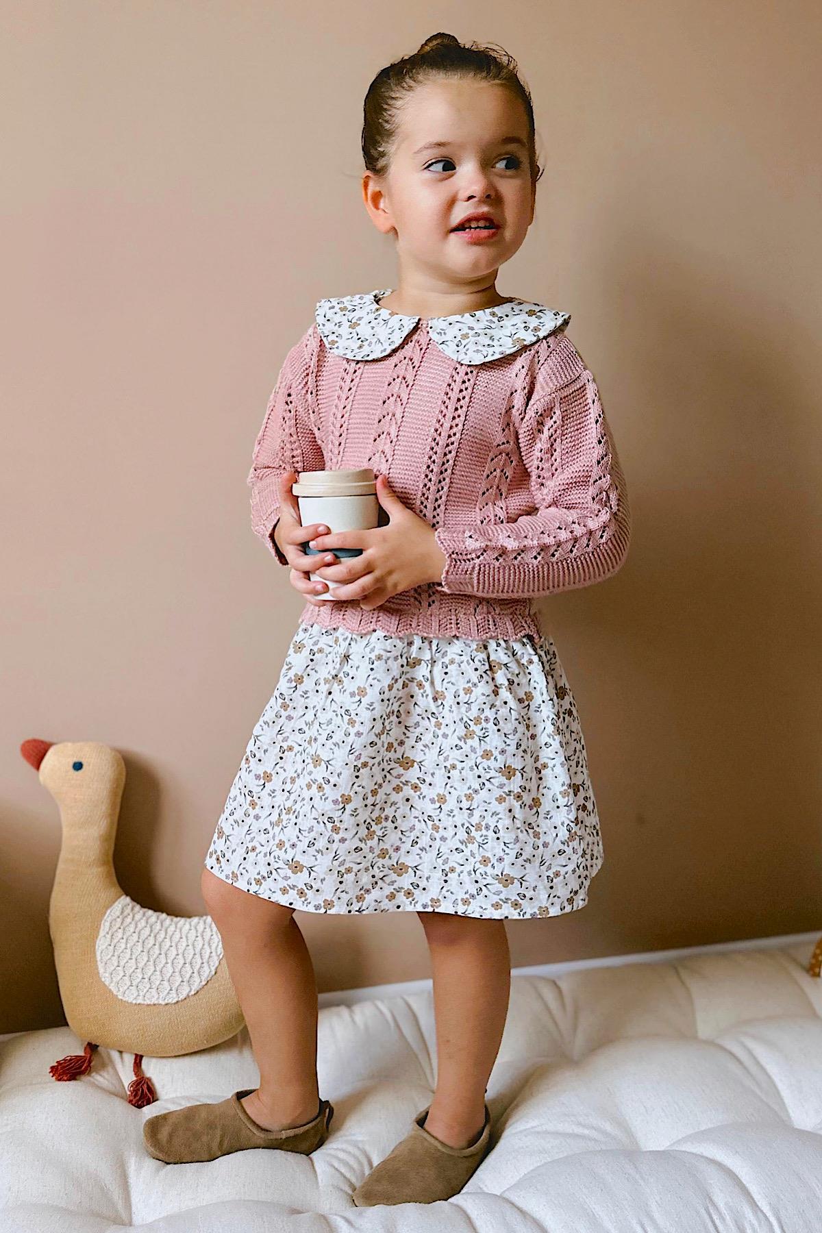 Kız Çocuk Triko Detay Elbise