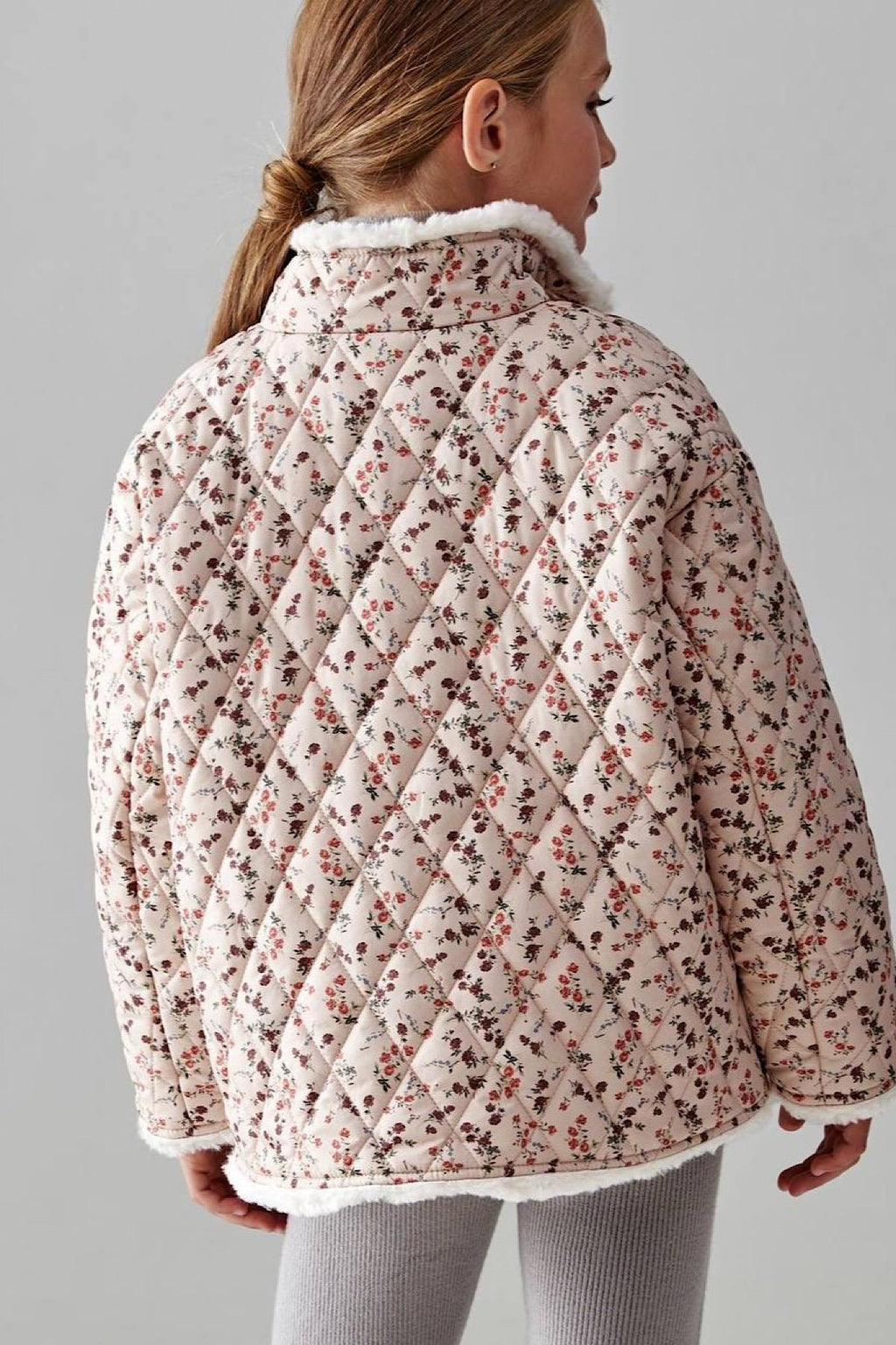 Kız Çocuk Yünlü Kapitone Mont