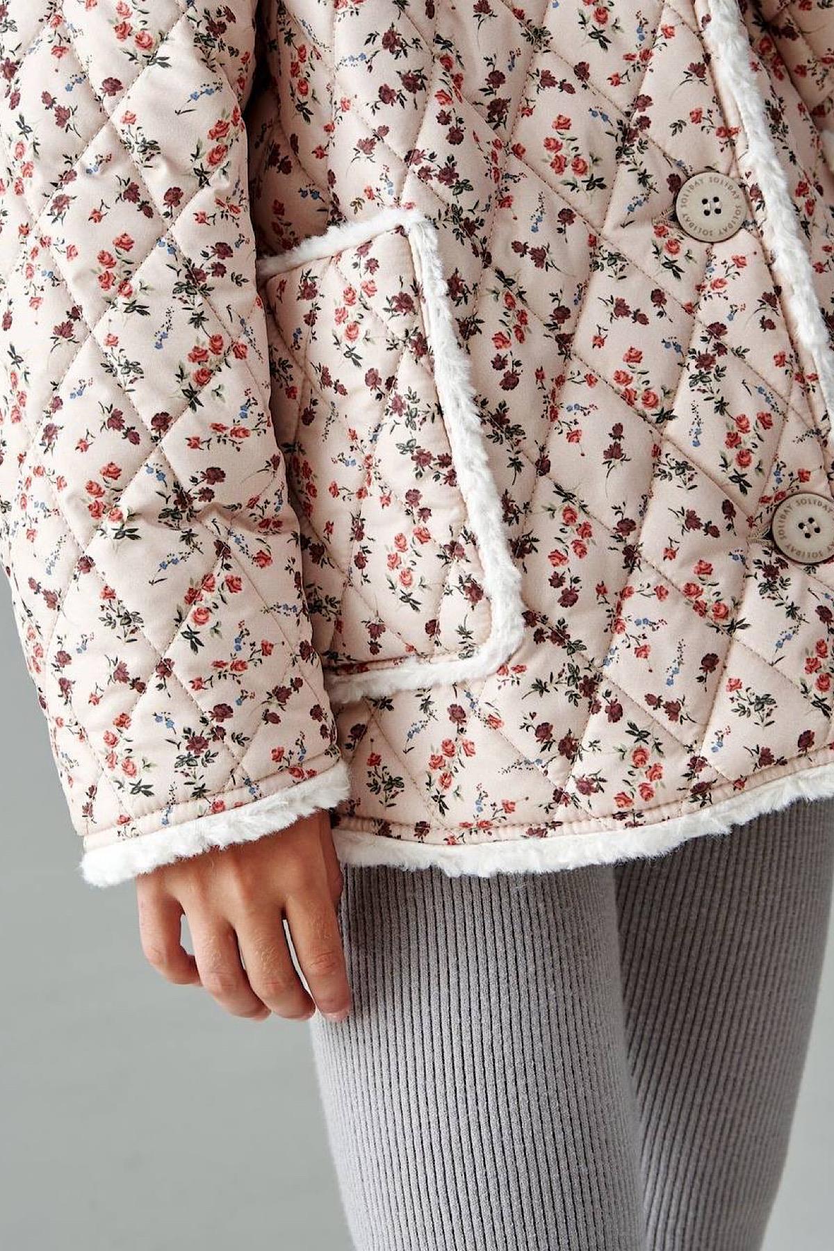 Kız Çocuk Yünlü Kapitone Mont