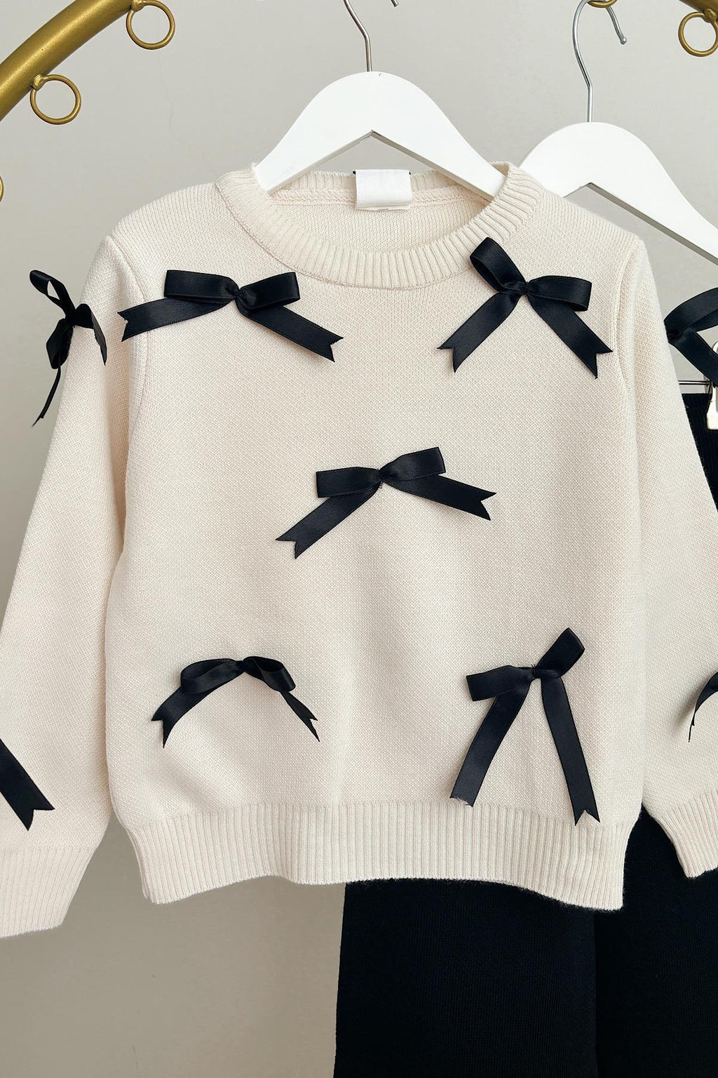 Kız Çocuk Kurdele Detay Triko Takım