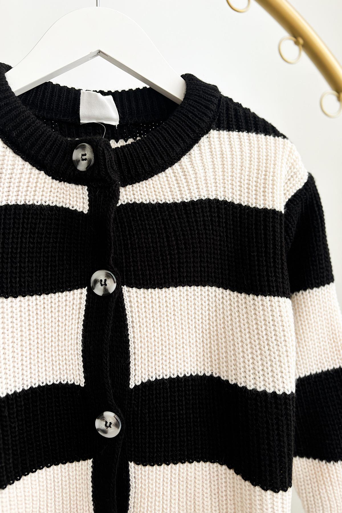 Kız Çocuk Çizgili Triko Hırka