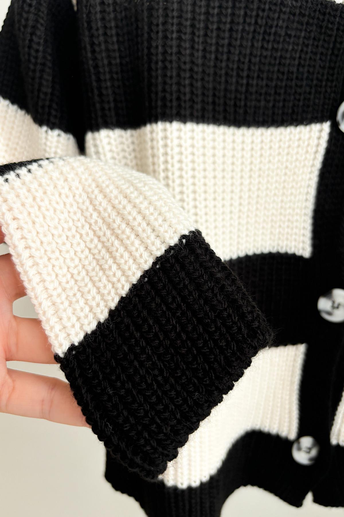 Kız Çocuk Çizgili Triko Hırka