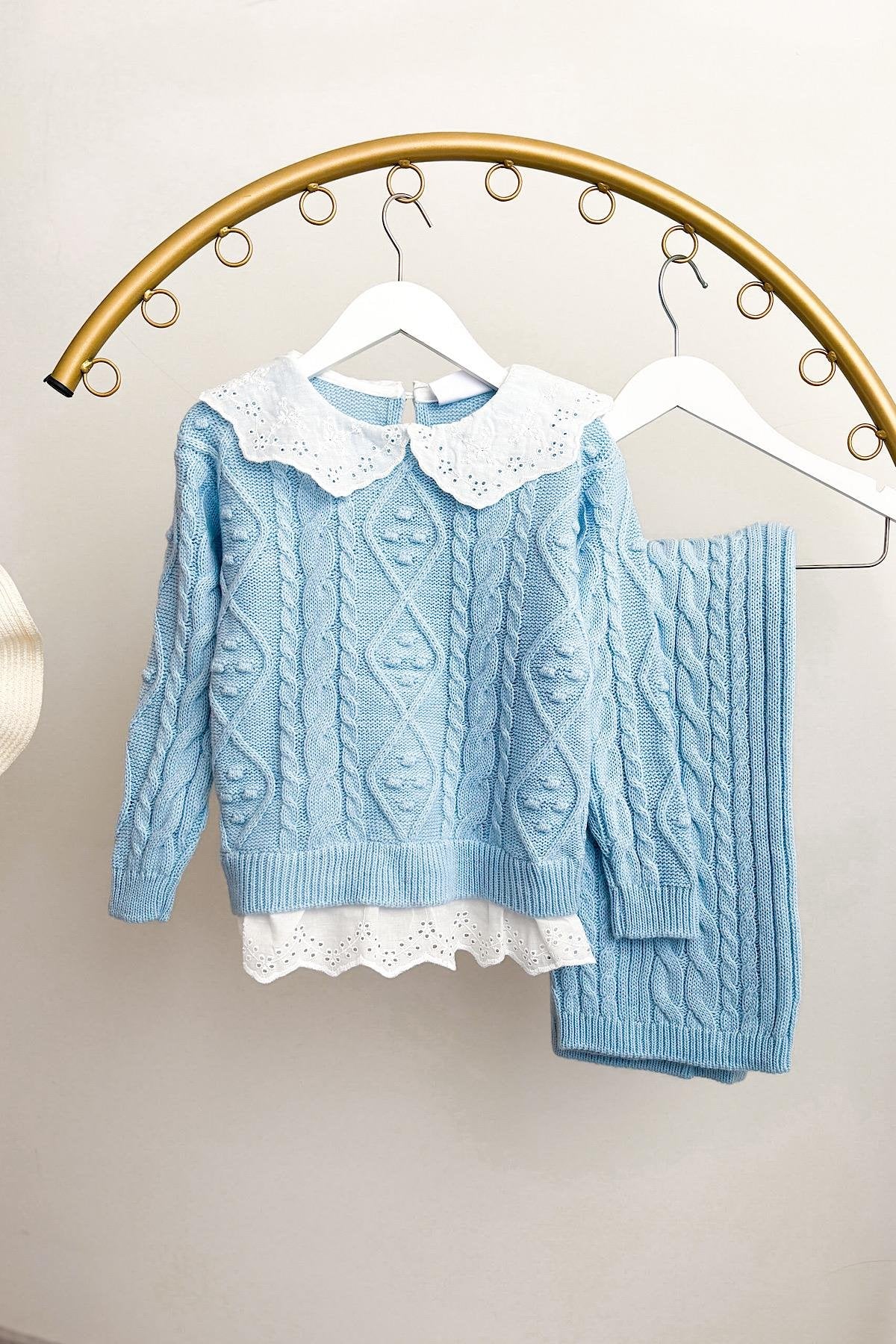 Kız Çocuk Fistolu Triko Takım