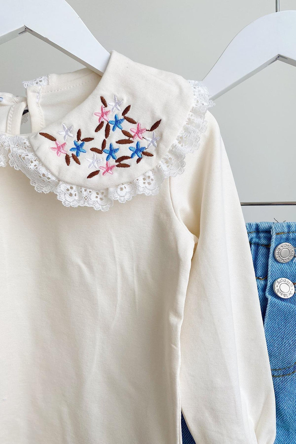 Kız Çocuk Body Kot Etek Takım