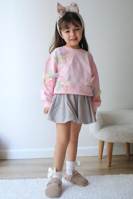 Kız Çocuk Zambak Balon Etek Takım