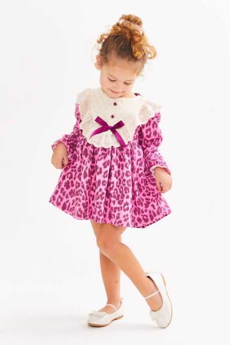 Kız Çocuk Leopar Desenli Elbise