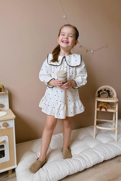 Kız Çocuk Güpürlü Dokuma Elbise