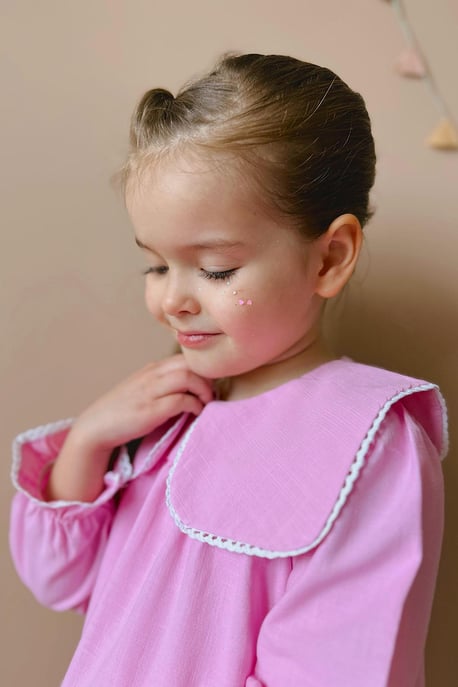 Kız Çocuk Güpür Detay Dokuma Elbise