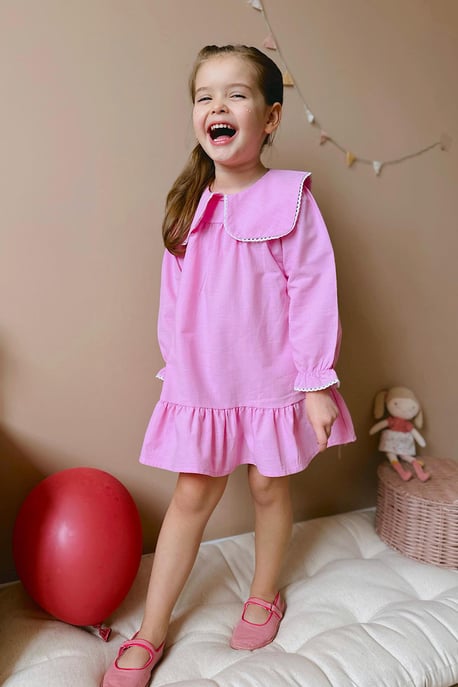 Kız Çocuk Güpür Detay Dokuma Elbise