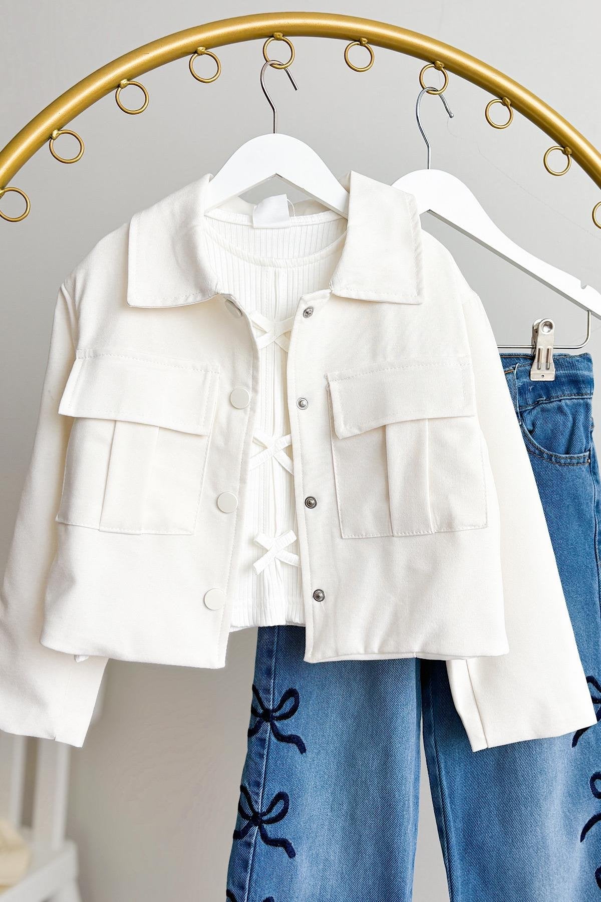 Kız Çocuk Astarlı Dokuma Ceket