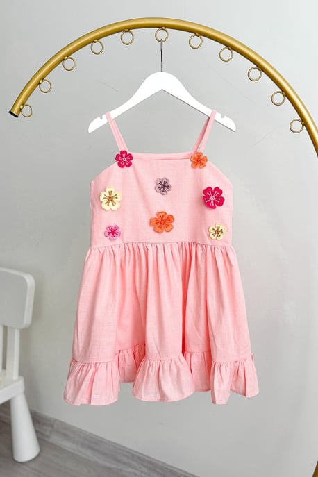 Kız Çocuk Papatya Detay Elbise