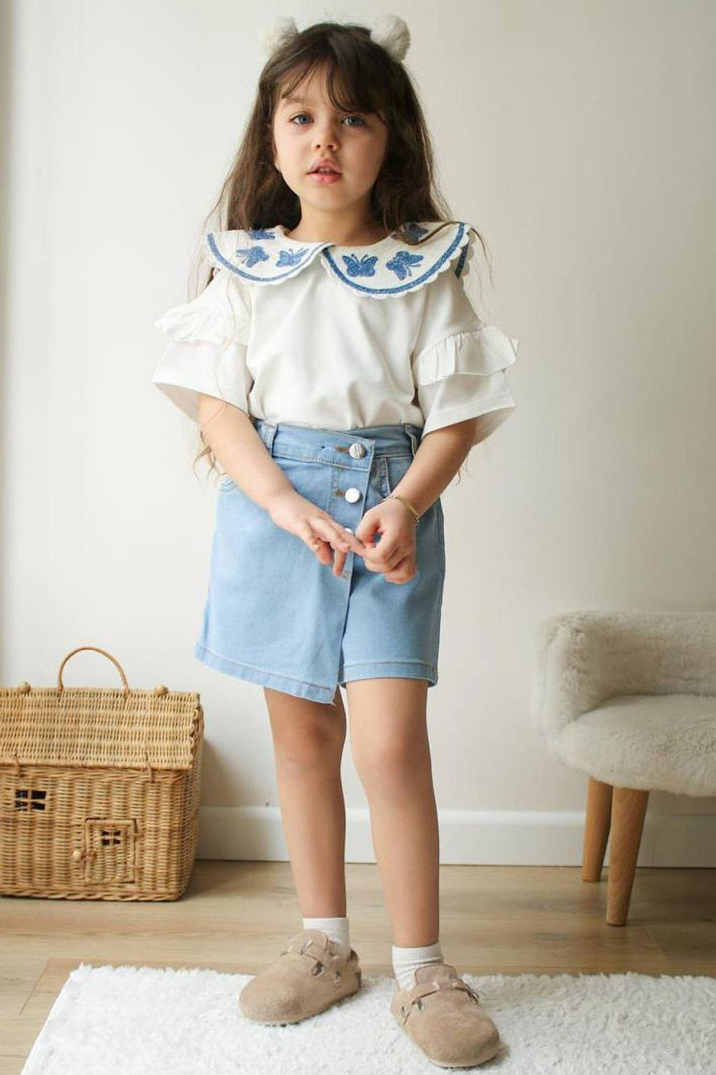 Kız Çocuk Kot Etekli Takım