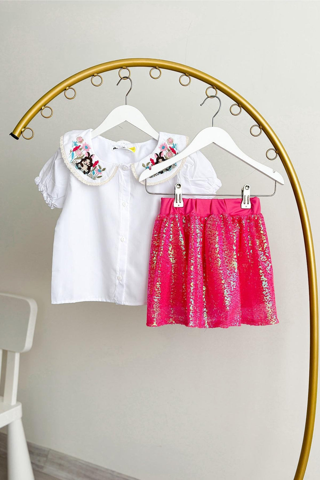 Kız Çocuk Payet Etekli Takım