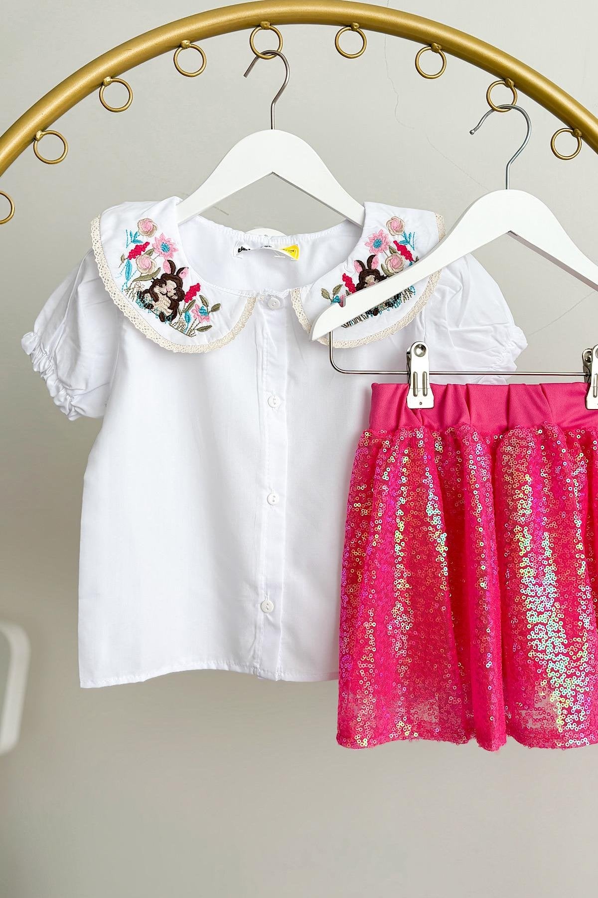 Kız Çocuk Payet Etekli Takım