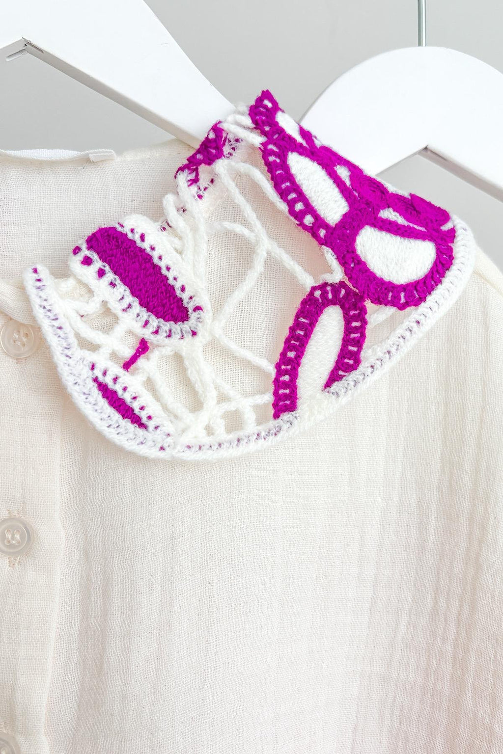 Kız Çocuk Örme Yaka Müslin Takım