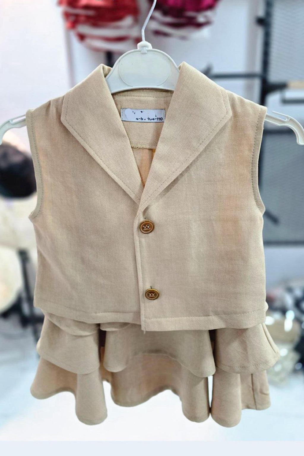 Kız Çocuk 3’lü Keten Takım(Çantasız)