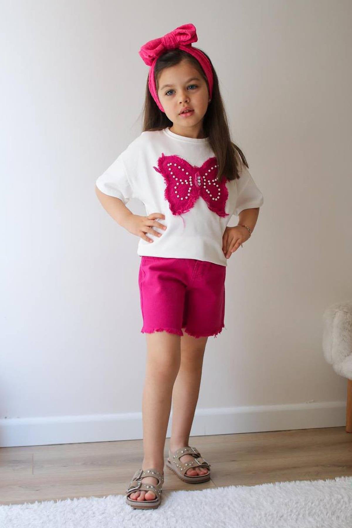 Kız Çocuk Şortlu Takım