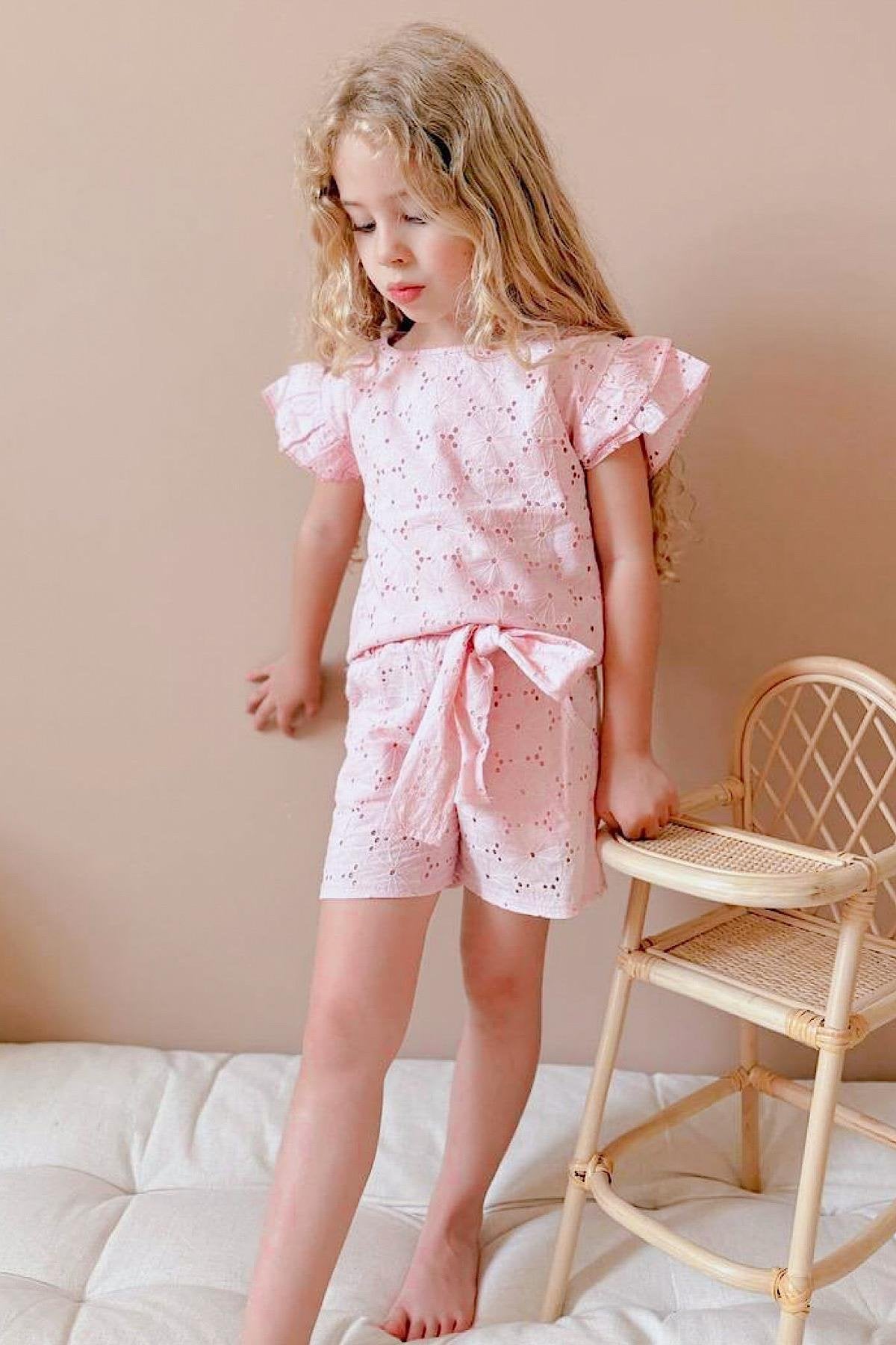 Kız Çocuk Fisto Şortlu Takım