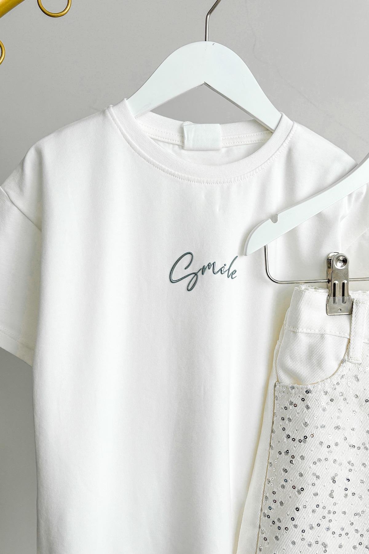 Kız Çocuk Pul Detay Şort Etek Takım