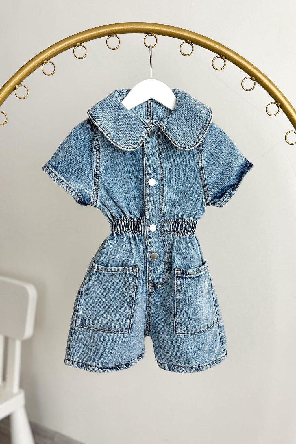 Kız Çocuk Taş Yaka Tulum